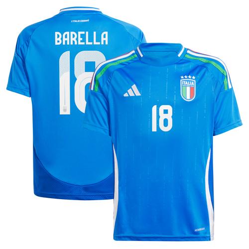 Italien 24 adidas Heimtrikot - Kinder mit Aufdruck Barella 18