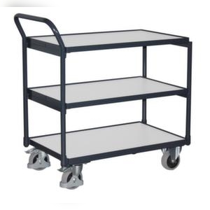 VARIOfit ESD-Tischwagen, Tragl. 250kg, Griff Holzplatte, Ladefl. LxB 985x490mm, Holzböden Image