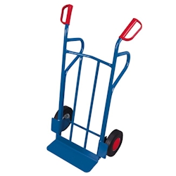 Stahlrohrkarre mit großer Schaufel RAL5010 Enzianblau Sackkarre Klappkarre Image