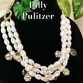 Lilly Pulitzer Jewelry | Lilly Pulitzer Nwt Stunning Triple Strand Pearl Necklace With Sparkling Charms | Color: Gold/White | Size: Os