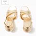 Lilly Pulitzer Shoes | Lilly Pulitzer Kendall, Leather Sandal, Heel Size 8 Worn Once Just Bought | Color: Gold | Size: 8