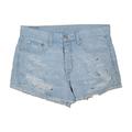 American Eagle Outfitters Shorts | American Eagle Button Fly High Waist Distressed Frayed Jean Shorts | Color: Blue | Size: 2