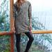 Athleta Dresses | Athleta Retreat Marled Knit Grey Black Long Sleeve Sweater Tunic Dress Xsp | Color: Black/Gray | Size: Xsp