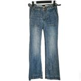 Anthropologie Jeans | Anthropologie Pilcro High Waist Flare Cuffed Wide Leg Carpenter Utility Jean 28 | Color: Blue | Size: 28