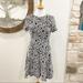 Anthropologie Dresses | Anthropologie Hutch Textured Floral Fit & Flare Dress Black White Medium | Color: Black/White | Size: M