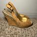 Lilly Pulitzer Shoes | Lilly Pulitzer Brown Cork Krisie Strappy Peep Toe Wedges Size 8.5 | Color: Brown/Gold | Size: 8.5