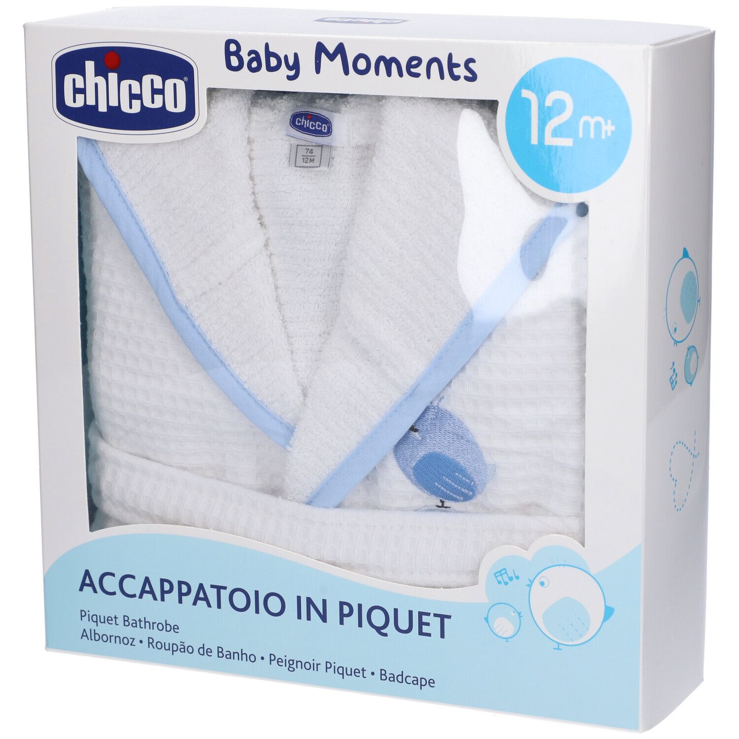 Chicco Accappatoio Piquet Blu 12M+ 1 pz Altro