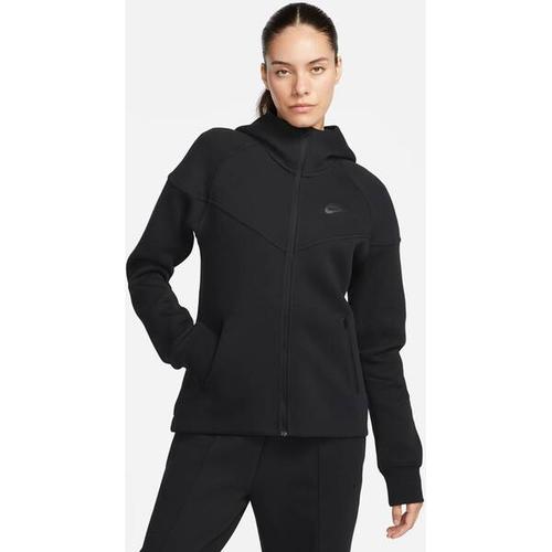 NIKE Damen Unterjacke W NSW TCH FLC WR FZ HDY, Größe S in Schwarz