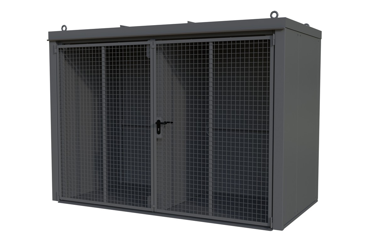 Gasflaschen Container B W M4 lackiert RAL7005 Mausgrau Umwelt Lagertechnik Image