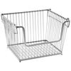 Farmhouse Scoop Storage Bin Wire Baskets w/ Handle Stackable Organizer