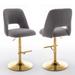 Best Quality Furniture Adjustable Textured Fabric Barstools with Chrome Finish Base (Set of 2)