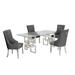 Best Quality Furniture 5-Piece Dining Set with Tufted Buttons and Nailhead Trim