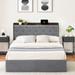 Bed Frame with Storage Headboard and Charging Station, 4 Storage Drawers