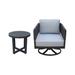 Outdoor 2 Piece Woven Abaca Rope Patio Furniture Set with an End Table and Swivel Chair