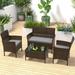 Costway 4 PCS Patio Furniture Set with Washable Cushions and Tempered - See Details