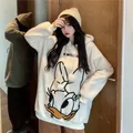 Woman Jacket Lamb Wool Coat Autumn and Winter New Cute Donald Duck Lamb Wool Sweater Coat Female