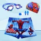 Disney Children's Hot Spring Swimming Trunks Swimming Cap Boy Cartoon Spider-Man Swimming Trunks