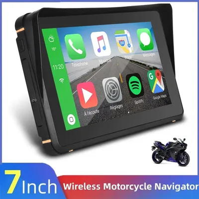 Navigateur spécial moto à écran tactile CarPlay sans fil étanche IPX7 Android Auto navigation