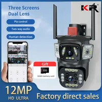 12mp ptz wifi 6k Dual Lens Bildschirm kamera im Freien drei Bildschirme Schutz Bewegungs erkennung