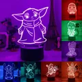 Disney Anime Lamp Baby Yoda 3D Night Light Toys Star Wars LED Cartoon Action Figures Model Table