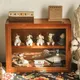 Wooden Figurines Display Box Collection Toy Rack Mini Doll Shelves Cabinet 2 Tier Case Home Decor