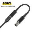 100W Usb Type C to 7.4x5.0mm Laptop Adapter Fast Charging Cable for Hp Pavilion Probook 4440s 4535s