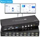 Navceker 8K HDMI KVM Switch 2 Monitors 4 Computers 4K 144Hz Dual Display 4x2 USB 3.0 KVM Switch for