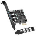 USB 3.0+Type-c Port PCI-E Expansion Card PCI Express 1X PCIe USB 3.0 HUB Adapter Card 4-Port USB3.0