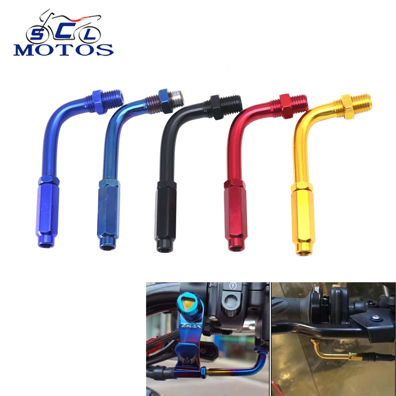 Sclmotos – CNC-Motorrad, 90-Grad-Einsteller, Gaszug, Schraubenkopf, Brems- und Kupplungsdrahtkabel für Dirt Pit Bike, Moped, Roller Image