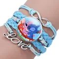 Disney-Bracelet Anime CAN O & Stitch pour enfants bracelet tressé à trois couches Kawaii bracelet