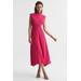 Livvy - Bright Pink Open Back Midi Dress, Us 4 - Pink - Reiss Dresses