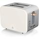 SWAN ST14610WHTNEU Toaster Breitschlitz 2 Scheiben 3 Funktionen Design Nordic, Weiß, 900W