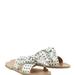 Ancient Greek Thais Bow Polka-Dot Satin Sandals - White