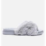 London Rag Homey Fur Slip-On Flats - Grey