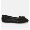 London Rag Feet Nest Perforated Microfiber Loafer - Black - US-6 / UK-4 / EU-37