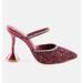 London Rag Iris Glitter Diamante Spool Heeled Sandals - Pink - US 7