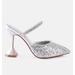 London Rag Iris Glitter Diamante Spool Heeled Sandals - Grey - US 5
