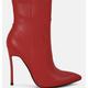 London Rag Jenner High Heel Cowboy Ankle Boots - Red - US-8 / UK-6 / EU-39