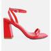 London Rag Mooncut Ankle Strap Block Heel Sandals - Red - US 8