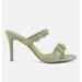 London Rag Qualie Ruched Strap Stiletto Sandals - Green - US 8