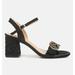 London Rag Chaplet Textured Block Heel Sandals - Black - US 8