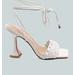 London Rag Skora Tie up Spool Heel Sandals - White - US 10
