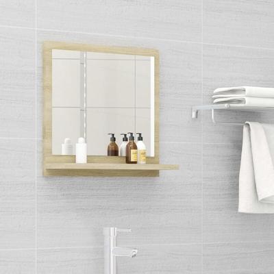 Maisonchic - Badspiegel,Wandspiegel,Badzimmer Spiegel Sonoma-Eiche 40x10,5x37 cm Holzwerkstoff