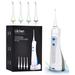 LÃ¤chen Cordless Water Flosser Dental Oral Irrigator Portable with 3 Mode USB Charge Station IPX7 Waterproof Water Flossing with 5 Jet Tips for Home and Travel Braces Care (White)