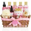 Luxury Bath & Body NG01 Set For Women and Men 9 PCS Home Spa Gift Basket for Women with Bubble Bath Shower Gel Hand Soap Body Scrub Shampoo & More Christmas Gifts for Women