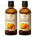 AROMATIKA Calendula Oil set NG01 2 x 3.4 Fl Oz - 6.8 Fl Oz - Calendula Officinalis - Infused - Almond Oil Base - 100% Pure & Natural - Marigold Oil - for Skin Nails Hair Face Body