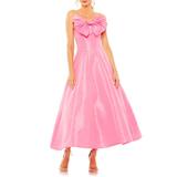 Bow Front Strapless Taffeta A-line Gown