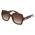 Gucci GG1337S Damen-Sonnenbrille Vollrand Eckig Kunststoff-Gestell, braun