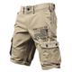 Men's Cargo Shorts Multiple Pockets Old Man Letter Printed Outdoor Short Sports Classic Micro-elastic Shorts