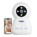 Hiseeu Indoor Security Camera 2.4G/5G 5MP Baby Monitor Pet Camera for Home Security PTZ 360 Auto Tracking 2 Way Audio Night Vision PIR Detection Local Storage